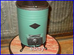 Jemco Antique Salesman Sample Heating Stove Tin Cast Iron + Stovepipe & Damper