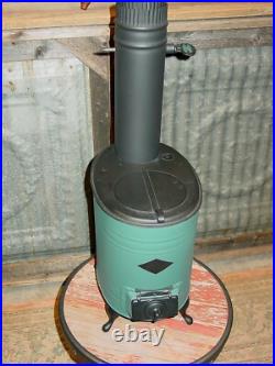 Jemco Antique Salesman Sample Heating Stove Tin Cast Iron + Stovepipe & Damper