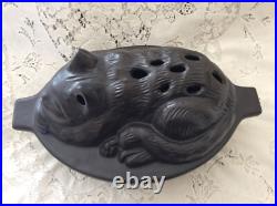 John Wright Black Cat Cast Iron Wood Stove Top Steamer Humidifier Rare John Wright Black Cat Cast Iron Wood Stove Top Steamer Humidifier Rare