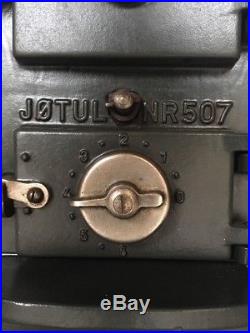 Jotul 507 Classic Cast Iron Multi Fuel Burning Stove Green Rear Flue Exit #11