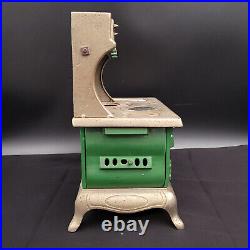 Kenton Favorite Green Cast Iron & Nickel Miniature Toy 6 Burner Stove
