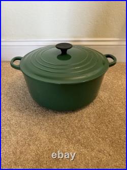 LE CREUSET France Hunters Green 7 QT Enameled Cast Iron Round Dutch Oven 28