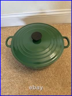 LE CREUSET France Hunters Green 7 QT Enameled Cast Iron Round Dutch Oven 28