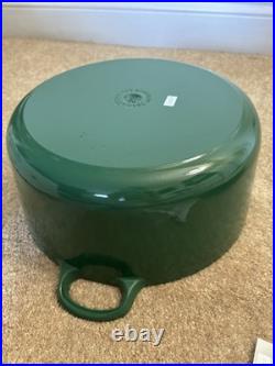 LE CREUSET France Hunters Green 7 QT Enameled Cast Iron Round Dutch Oven 28