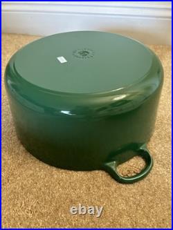 LE CREUSET France Hunters Green 7 QT Enameled Cast Iron Round Dutch Oven 28