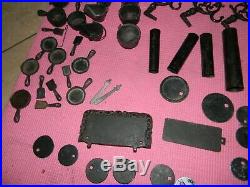 LOT American Crescent Cast Iron Miniature Stove Salesman Sample with Accessories