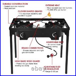 LUARANE Outdoor Stove High Pressure Double Burner Propane, Portable Gas 2 Bur LUARANE Outdoor Stove High Pressure Double Burner Propane, Portable Gas 2 Bur