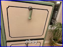 L&H Mayfair Antique Vintage Freestanding Stove 4 Burners 2 Ovens Cream Green