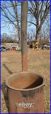 Large Cast Iron Caldron And Stove, Butcher Kettle, iron Pot