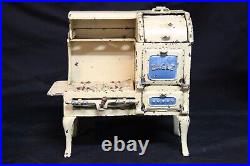 Large Eagle cast iron stove by Hubley cream and blue