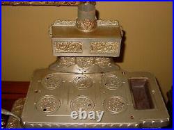 Large early nickel plated cast iron salesman sample cook stove-15934