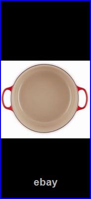 LeCreusetNEW13.25QtSignature Round French Dutch Oven Cerise, Red Color
