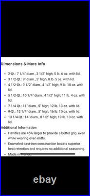 LeCreuset NEW5.5QtSignature Round Dutch Oven, Ocean Blue. FreeShipping