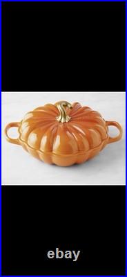 LeCreuset NEWEnameledCastIronPumpkinBraiserPersimmonColor2.6Qt
