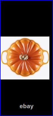 LeCreuset NEWEnameledCastIronPumpkinBraiserPersimmonColor2.6Qt