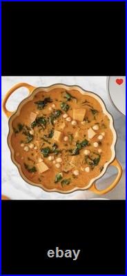 LeCreuset NEWEnameledCastIronPumpkinCocottePersimmonColor4Qt