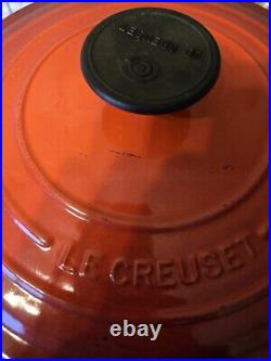Le Creuset #24 Red Enameled Cast Iron Dutch Oven 4.5 Quarts With Lid