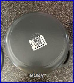 Le Creuset ENAMELED CAST IRON SHALLOW ROUND OVEN COCOTTE Graphite 2 3/4 Qt