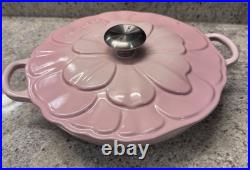 Le Creuset Enameled Cast Iron Petal Braiser, 2 1/4-Qt, New, Shell Pink Color Le Creuset Enameled Cast Iron Petal Braiser, 2 1/4-Qt, New, Shell Pink Color