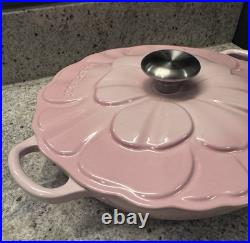 Le Creuset Enameled Cast Iron Petal Braiser, 2 1/4-Qt, New, Shell Pink Color Le Creuset Enameled Cast Iron Petal Braiser, 2 1/4-Qt, New, Shell Pink Color