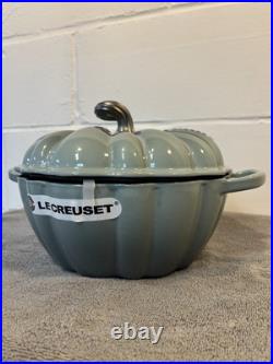 Le Creuset Enameled Cast Iron Pumpkin Cocotte 4Qt Sea Salt