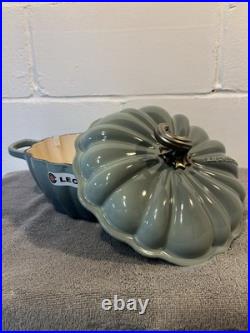 Le Creuset Enameled Cast Iron Pumpkin Cocotte 4Qt Sea Salt