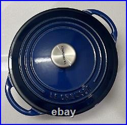 Le Creuset Enameled Cast Iron Shallow Round Dutch Oven, 2.75-Qt. Lapis Blue