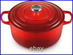 Le Creuset Enameled Cast Iron Signature Round Dutch Oven, 7.25 qt. Cerise NEW