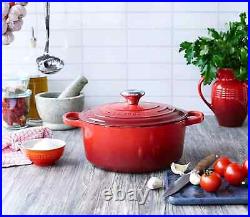 Le Creuset Enameled Cast Iron Signature Round Dutch Oven, 7.25 qt. Cerise NEW