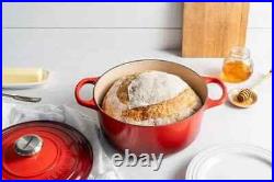 Le Creuset Enameled Cast Iron Signature Round Dutch Oven, 7.25 qt. Cerise NEW