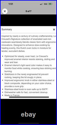 Le Creuset NEW5.5QtSignatureRound DutchOven, EnameledCast IronSea Salt