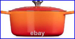 Le Creuset Signature Cast Iron 7.25 Quart Round Dutch Oven Flame Orange