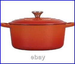 Le Creuset Signature Enameled Cast Iron Round Wide Dutch Oven 3 1/2 Qt. Flame