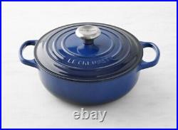 Le Creuset Signature Enameled Cast Iron Sauteuse Pan, 3.5 qt, Lapis Blue NIB