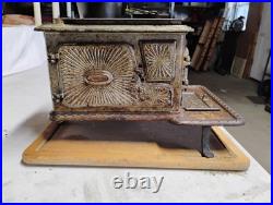 Little Eva Children's Cast Iron Toy Stove Oven Vintage Little Eva Children's Cast Iron Toy Stove Oven Vintage