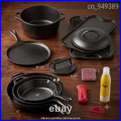 Lodge Classic Seasoned Cast Iron 8-Piece Cookware Set With Care Kit
