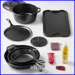 Lodge Classic Seasoned Cast Iron 8-Piece Cookware Set With Care Kit