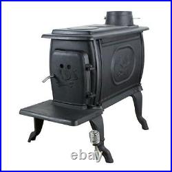 Logwood 900 sq. Ft. Rustic Cast Iron Wood-Burning Stove with Cooking Range Top