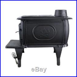 Logwood Cast Iron Stove EPA Certified 900 Sq. Ft. Safety Handle Stays Cool