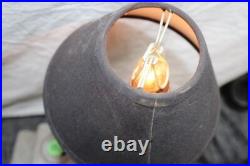 Lot (2) Stern Industries Cast Iron Oven/Stove Miniature Lamps withShades vtg mini