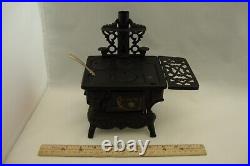 Lot Of 2 Antique Crescent Cast Iron Toy Wood Cook Stove withAcc Salesman Sample