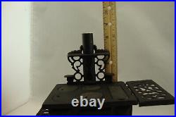 Lot Of 2 Antique Crescent Cast Iron Toy Wood Cook Stove withAcc Salesman Sample