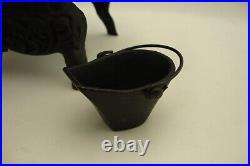 Lot Of 2 Antique Crescent Cast Iron Toy Wood Cook Stove withAcc Salesman Sample
