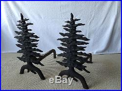 MARTIN STOVE & CO. Early 1900 Pine Tree Shaped Andirons