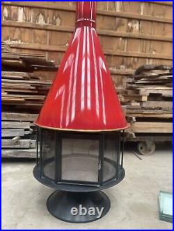 MCM Malm red Carousel Cone Wood indoor outdoor stove fireplace vintage Imperial