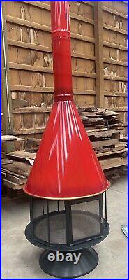 MCM Malm red Carousel Cone Wood indoor outdoor stove fireplace vintage Imperial