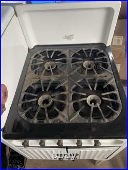 Magic Chef Antique Freestanding 4 Burner 2 Oven Enamel Cast Iron Cooking Stove