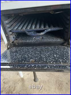 Magic Chef Antique Freestanding 4 Burner 2 Oven Enamel Cast Iron Cooking Stove