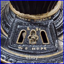 March Sisler No 6 Hope Pat. 1868 Stove Works Cast Iron Pot Belly Stove