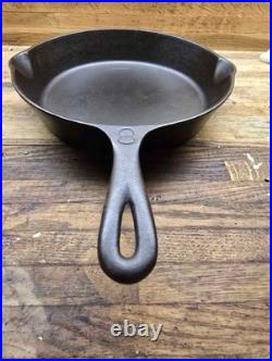 Martin Stove & Range Co Early Block Logo No 8 Cast Iron Skillet Heat Ring Notch Martin Stove & Range Co Early Block Logo No 8 Cast Iron Skillet Heat Ring Notch